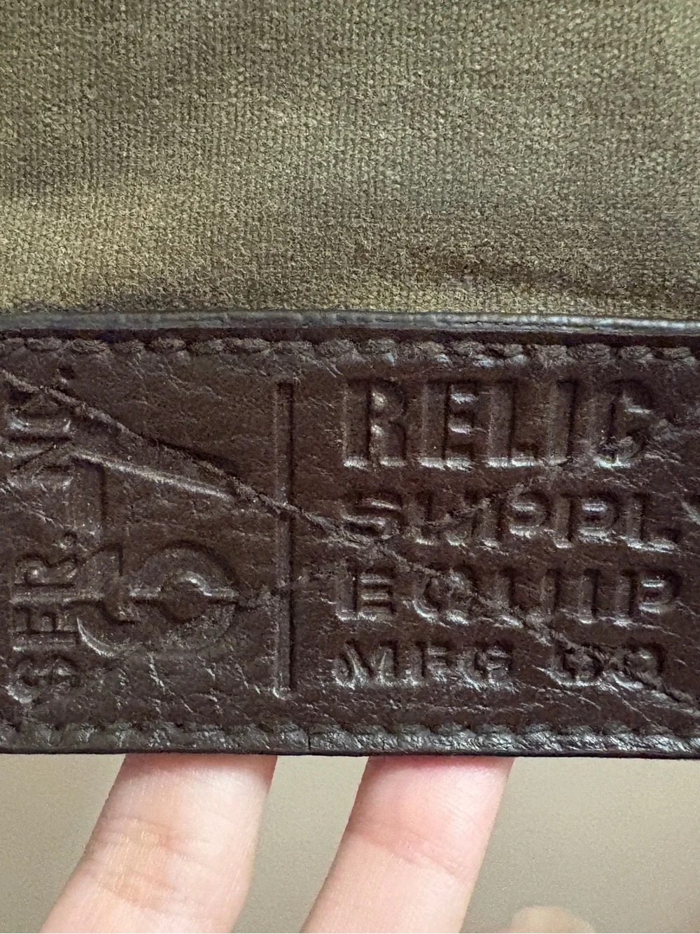 Relic Brand Crossbody Messenger Bag Canvas Olive Green
